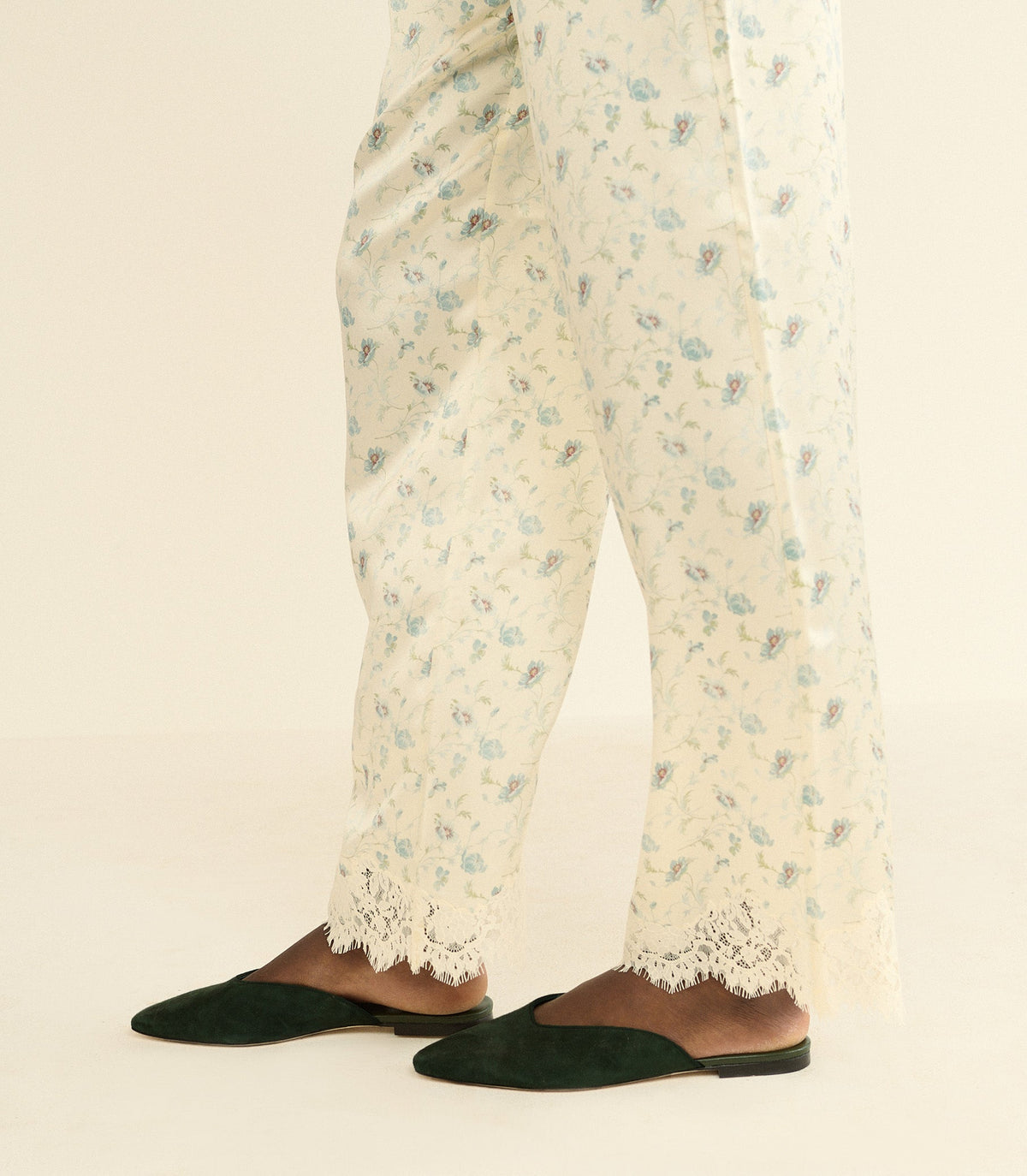 Adair Slide – Dark Pine Suede Almond-Toe Leather Mule