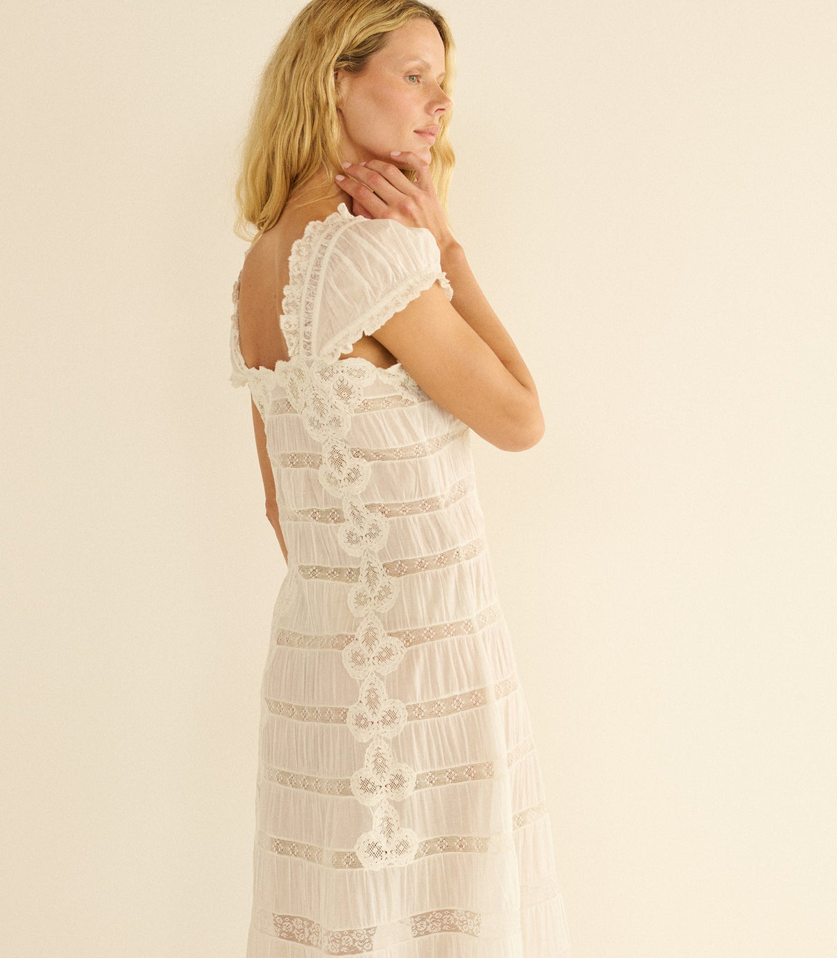 Adelaide Dress – Salt Organic Cotton Voile Lace Slip Dress