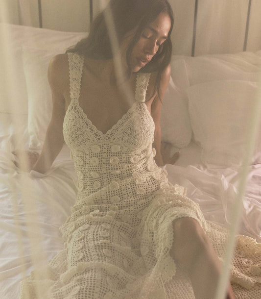 Aristea Dress Pearl | Hand-Crocheted Heirloom Dress